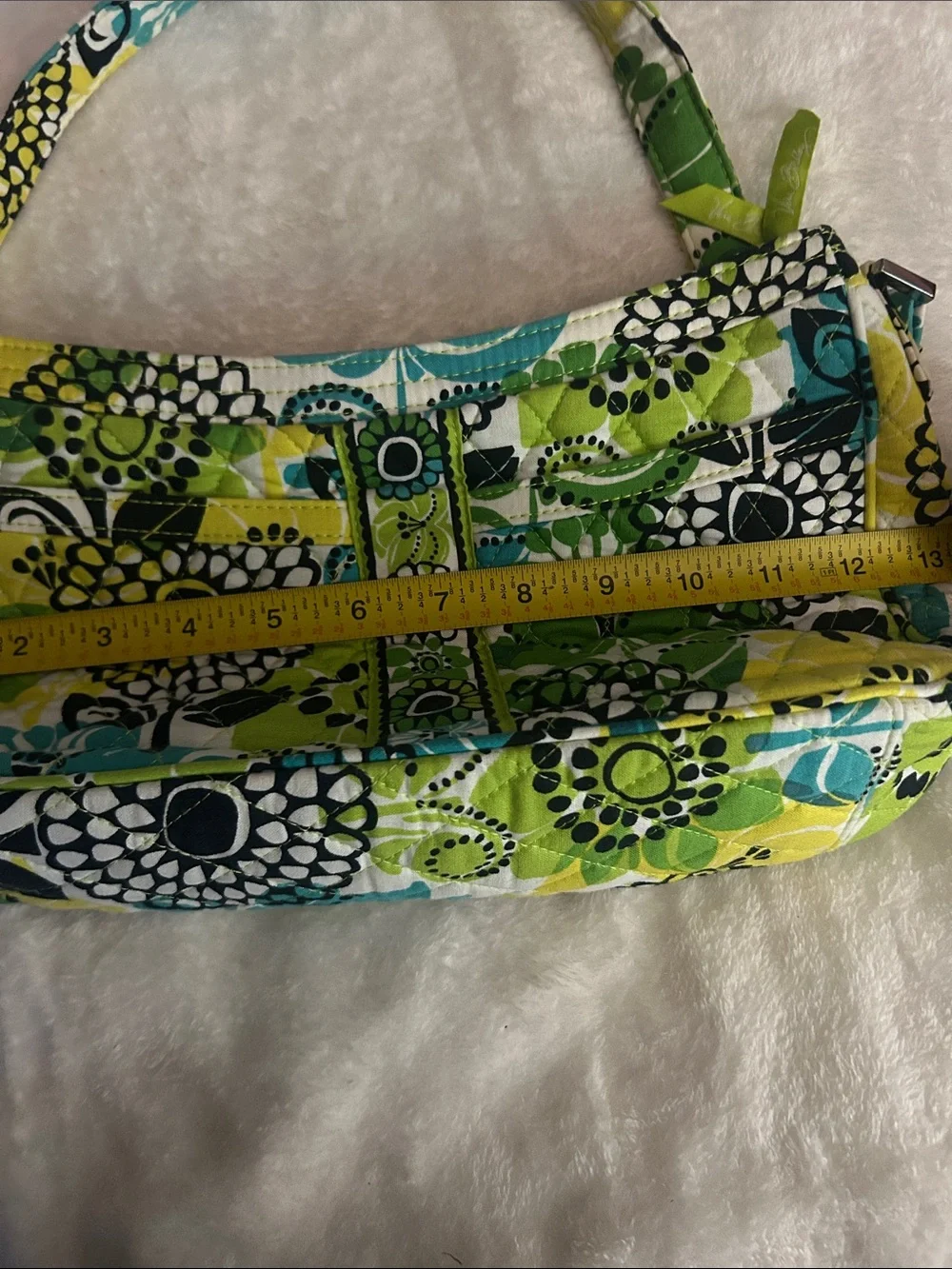 Quilted Floral Shoulder Bag - Green Multi